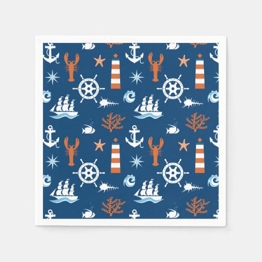 Serviette En Papier Motif à thème marin (Devant)