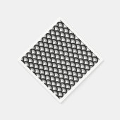 Serviette En Papier Motif à vagues Art déco - noir et blanc (Coin)