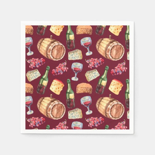 Serviette En Papier Motif à vin (Devant)