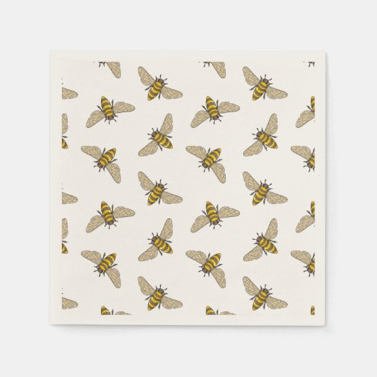 Serviette En Papier Motif abeilles (Devant)