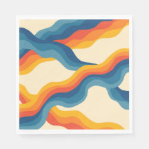 Motif abstrait à rayures ondulées orange et bleu d