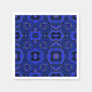 Serviette En Papier Motif abstrait bleu noir et indigo.