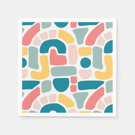 Serviette En Papier Motif Abstrait coloré (Devant)