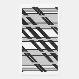 Serviette En Papier Motif Abstrait  de ligne Skyline Black