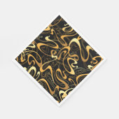 Serviette En Papier Motif Abstrait Doré en Tourbillon (Coin)