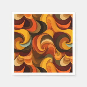 Serviette En Papier Motif Abstrait en tonalités chaudes et chaudes