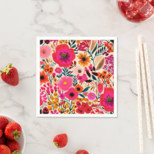 Serviette En Papier Motif Abstrait Floral de Printemps