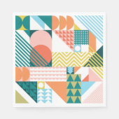 Serviette En Papier Motif Abstrait géométrique moderne Gras rétro (Devant)