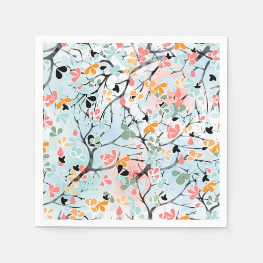 Serviette En Papier motif Abstrait, motif d'automne (Devant)