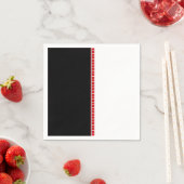 Serviette En Papier Motif Abstrait noir blanc et rouge (En situation)