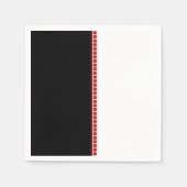 Serviette En Papier Motif Abstrait noir blanc et rouge (Devant)