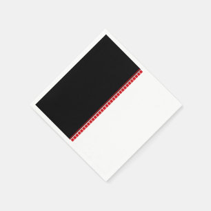 Serviette En Papier Motif Abstrait noir blanc et rouge