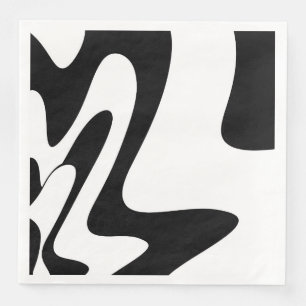 Serviette En Papier motif Abstrait - noir et blanc