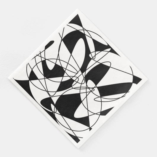 Serviette En Papier motif Abstrait - noir et blanc (Coin)