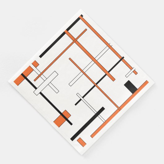 Serviette En Papier motif Abstrait - orange (Coin)