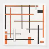 Serviette En Papier motif Abstrait - orange (Devant)