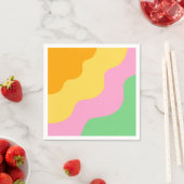 Serviette En Papier Motif Abstrait Pastel (En situation)
