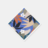 Serviette En Papier Motif abstrait tropical coloré (Coin)