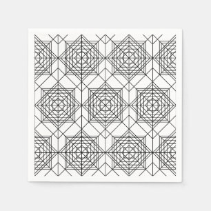 Serviette En Papier Motif Abstrait vintage noir et blanc