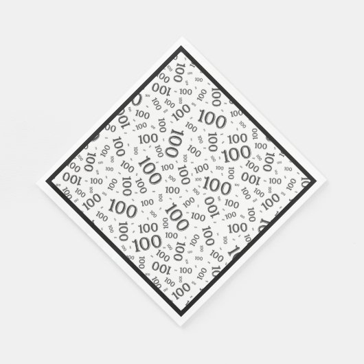 Serviette En Papier Motif aléatoire noir/blanc 100 (Coin)