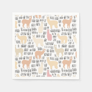 Serviette En Papier Motif Alpacas