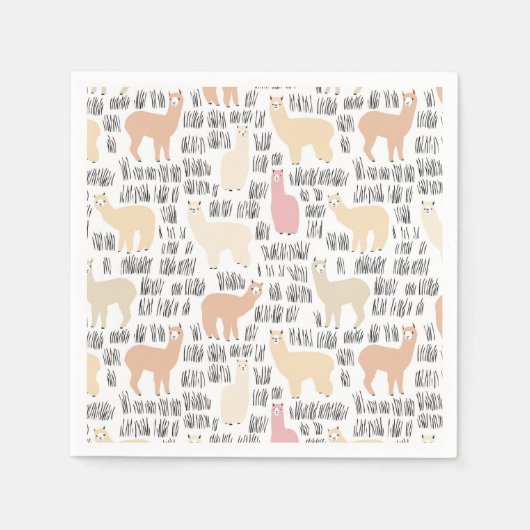 Serviette En Papier Motif Alpacas (Devant)