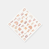 Serviette En Papier Motif Alphabet arc-en-ciel amusant (Coin)