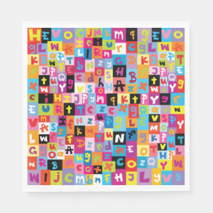 Serviette En Papier Motif Alphabet Jumble