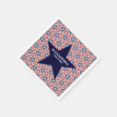 Serviette En Papier Motif américain Patriotic Red White Blue Star (Coin)