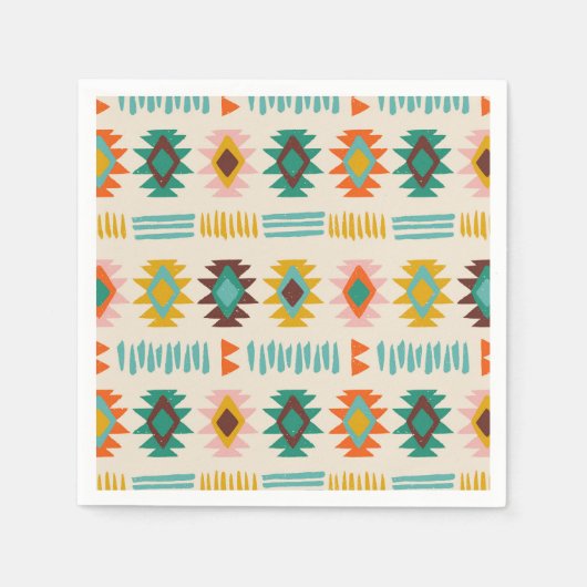 Serviette En Papier Motif amérindien Navajo (Devant)