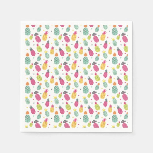 Serviette En Papier Motif amusant ananas (Devant)