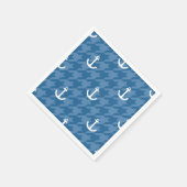 Serviette En Papier Motif Ancre blanc (Coin)