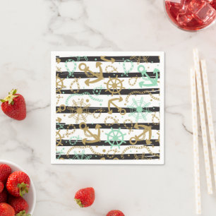 Serviette En Papier Motif Ancre maritime