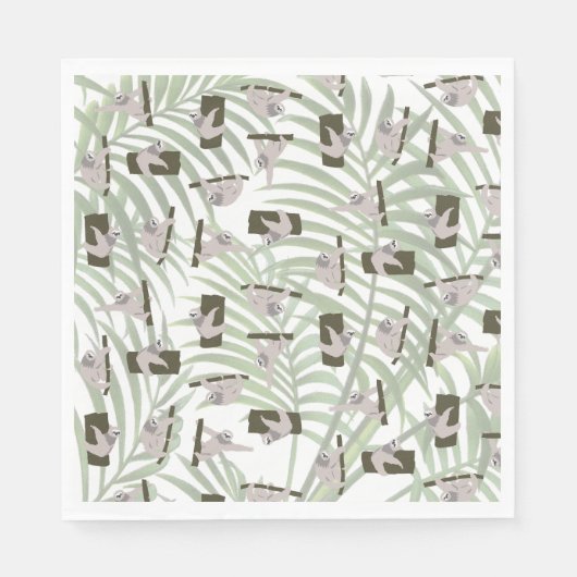Serviette En Papier Motif animal mignon Sloth en forêt sauvage (Devant)