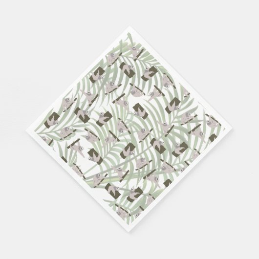 Serviette En Papier Motif animal mignon Sloth en forêt sauvage (Coin)