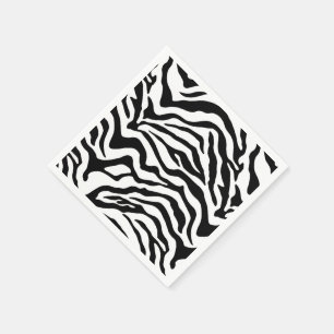Serviette En Papier motif animal noir et blanc minimaliste