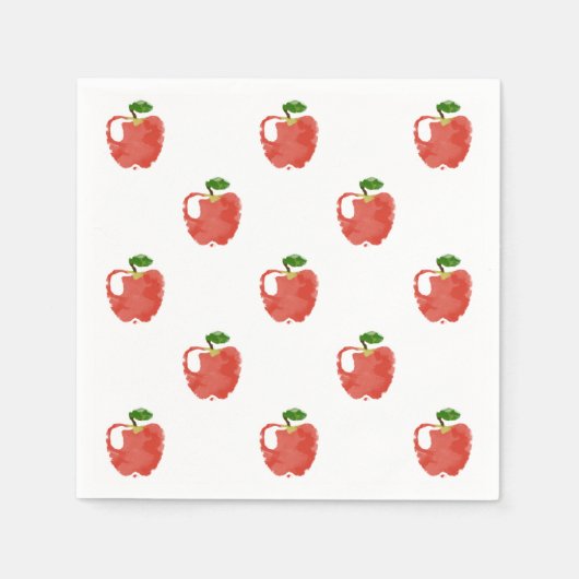 Serviette En Papier Motif Apple aquarelle (Devant)