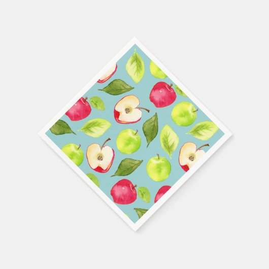 Serviette En Papier Motif Apples aquarelle (Coin)