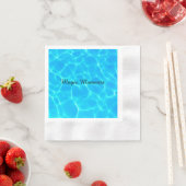 Serviette En Papier Motif Aqua Avec Réflexion Vagues (En situation)