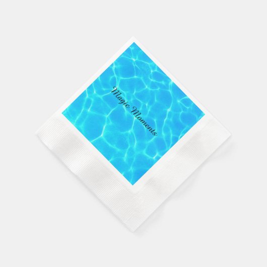 Serviette En Papier Motif Aqua Avec Réflexion Vagues (Coin)