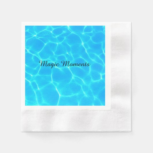 Serviette En Papier Motif Aqua Avec Réflexion Vagues (Devant)