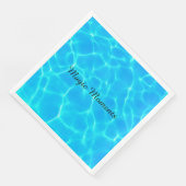 Serviette En Papier Motif Aqua Avec Réflexion Vagues (Coin)