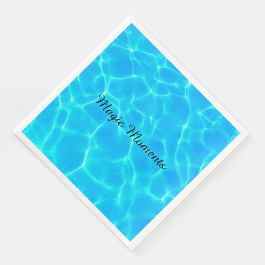 Serviette En Papier Motif Aqua Avec Réflexion Vagues (Coin)