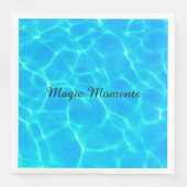 Serviette En Papier Motif Aqua Avec Réflexion Vagues (Devant)