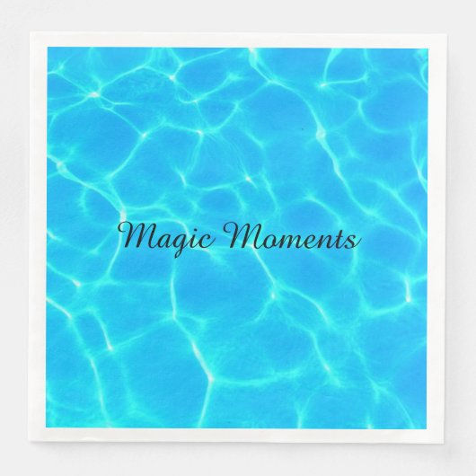 Serviette En Papier Motif Aqua Avec Réflexion Vagues (Devant)