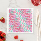 Serviette En Papier Motif Aqua/Pink ID629 (En situation)