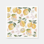 Serviette En Papier Motif aquarelle Citron & Myrtille (Devant)