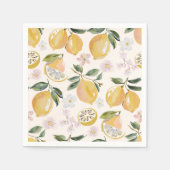 Serviette En Papier Motif aquarelle Citrus & Myrtille (Devant)