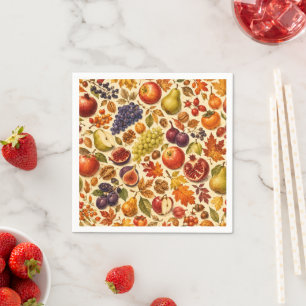 Serviette En Papier Motif aquarelle de récolte d'automne