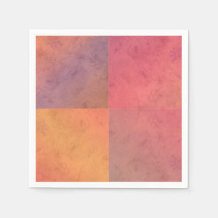 Serviette En Papier Motif aquarelle pastel orange rose rouge